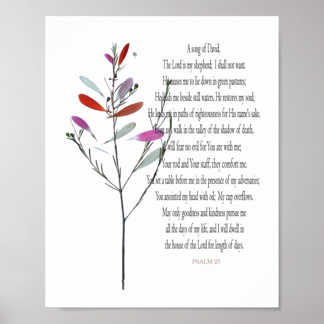 Psalm 23 Feine Botanik, Wertposter-Papier Poster (Vorne)
