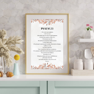 Psalm 23 Florale Aquarell-Christen-Bibel-Verse Poster