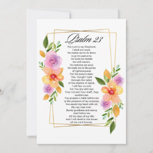 Psalm 23 Florales geometrisches Rahmenwerk Feiertagskarte