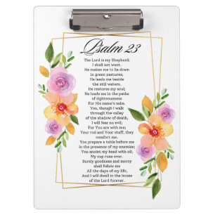 Psalm 23 Florales geometrisches Rahmenwerk Klemmbrett