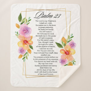 Psalm 23 Geometrischer Rahmen für Floral Sherpadecke