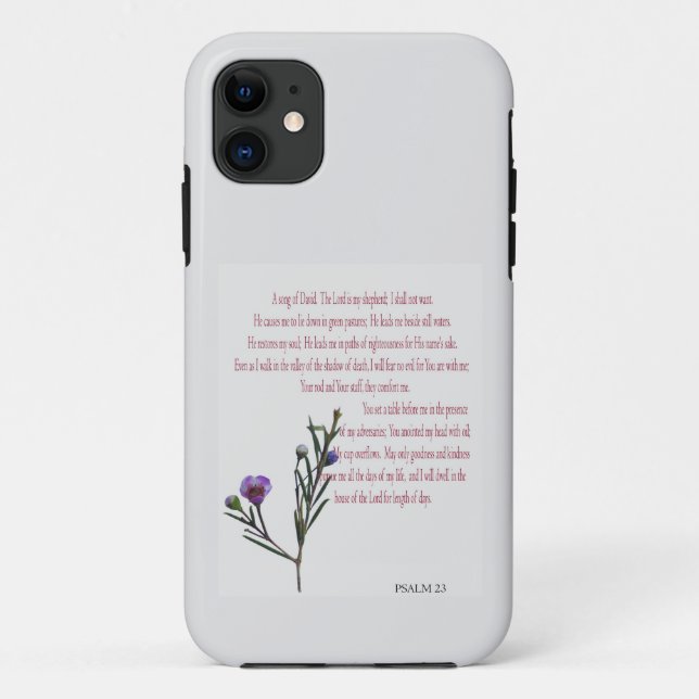 Psalm 23 I Mangel Nichts Lila florales iPhone Gehä Case-Mate iPhone Hülle (Rückseite)
