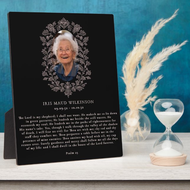 Psalm 23 in Loving Memory Plaque Fotoplatte (Seite)