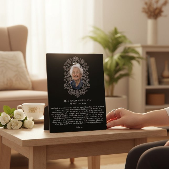Psalm 23 In Loving Memory Plaque Fotoplatte (Von Creator hochgeladen)
