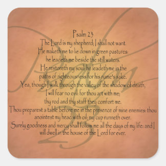 Psalm 23 KJV Christlich Bibelverse Quadratischer Aufkleber