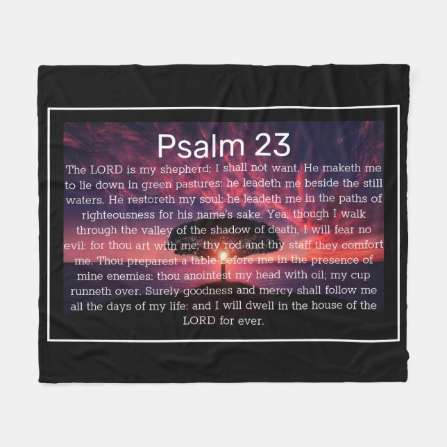Psalm 23 KJV Christlich Blanket Fleecedecke (Vorderseite (Horizontal))