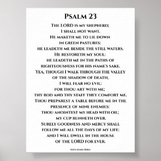 Psalm 23 KJV    Fettgedruckte Cinzel-Schrift Poster