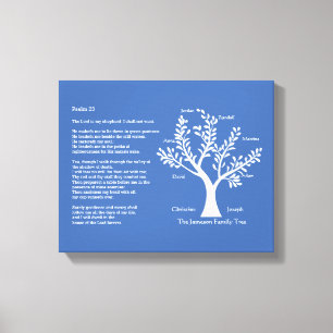 Psalm 23 KJV mit Familienbaum, Leinwanddruck