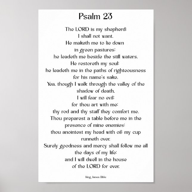 Psalm 23 KJV   Poster (Vorne)