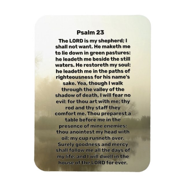 Psalm 23 Lake Reflections Christlich Magnet (Vertikal)