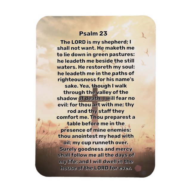Psalm 23 Leuchtkreuz Magnet (Vertikal)