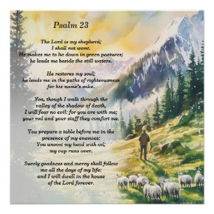 Psalm 23 mit Shepherd Imagery Poster
