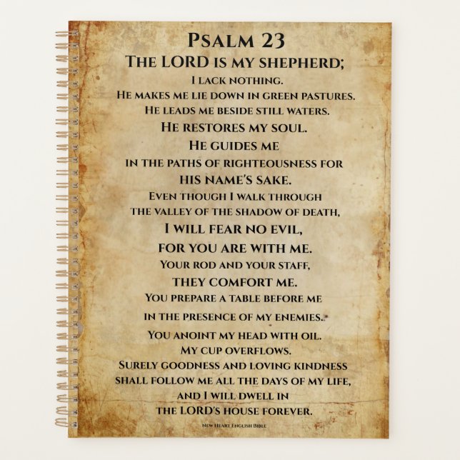Psalm 23  { NHEB version.} Planer (Vorderseite)
