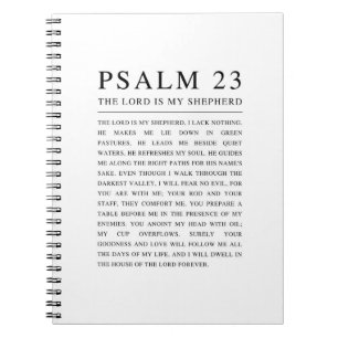 Psalm 23 NKJV Bibel Der Herr ist mein Hirte Notizblock