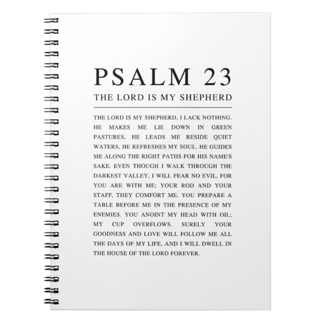Psalm 23 NKJV Bibel Der Herr ist mein Hirte Notizblock (Vorderseite)