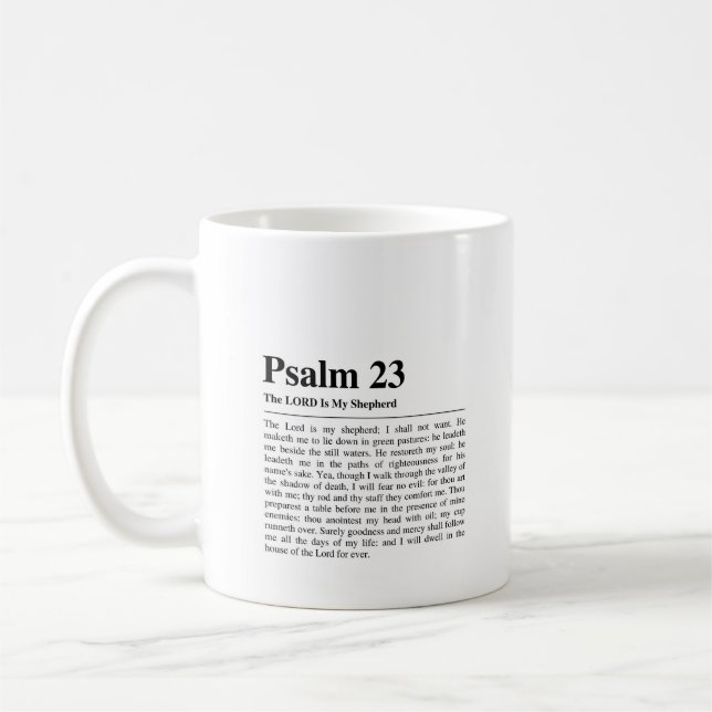 Psalm 23 NKJV Der Herr ist mein Hirte Kaffeetasse (Links)
