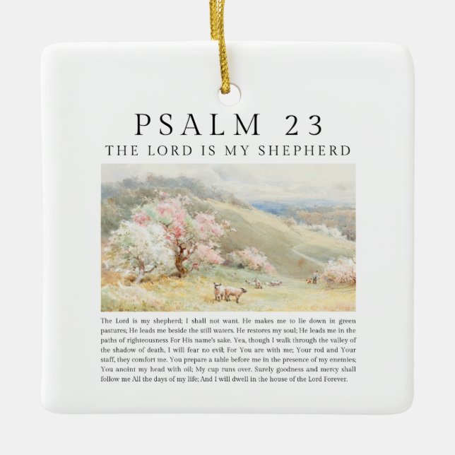 Psalm 23 NKJV Der Herr ist mein Hirte Keramikornament (Vorderseite)