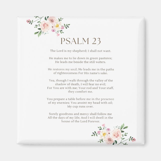 Psalm 23 NKJV Der Herr ist mein Hirte Magnet (Vorne)