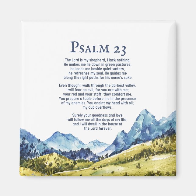 Psalm 23 NKJV Der Herr ist mein Hirte Magnet (Vorne)