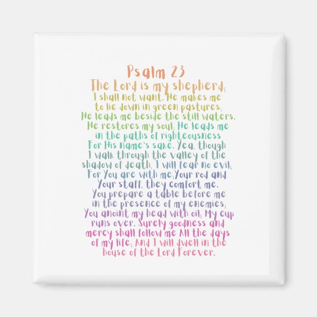 Psalm 23 NKJV Der Herr ist mein Hirte Magnet (Vorne)