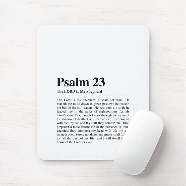 Psalm 23 NKJV Der Herr ist mein Hirte Mousepad (Mit Mouse)
