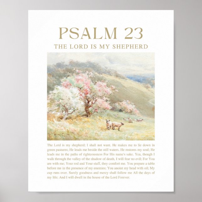 Psalm 23 NKJV Der Herr ist mein Hirte Poster (Vorne)
