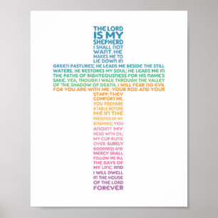 Psalm 23 NKJV Der Herr ist mein Hirte Poster