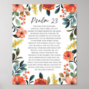 Psalm 23 NKJV Der Herr ist mein Hirte Poster
