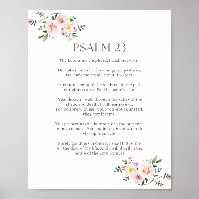 Psalm 23 NKJV Der Herr ist mein Hirte Poster (Vorne)