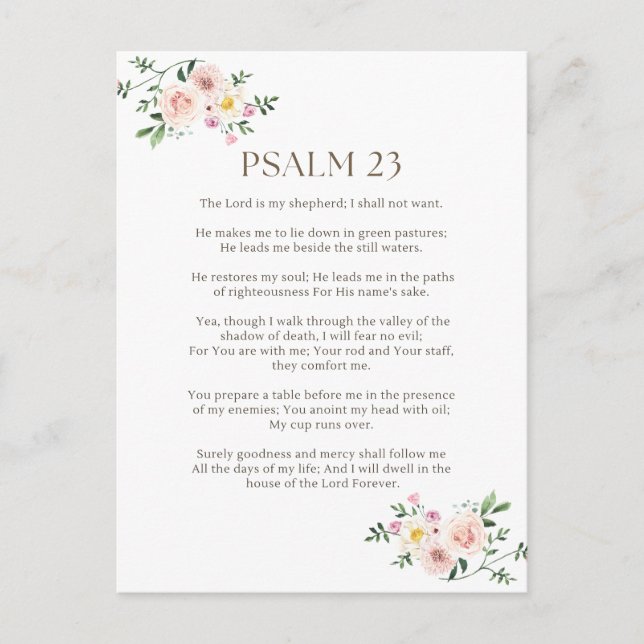 Psalm 23 NKJV Der Herr ist mein Hirte Postkarte (Vorderseite)