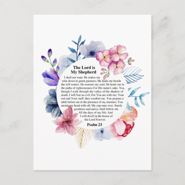 Psalm 23 NKJV Der Herr ist mein Hirte Postkarte (Vorderseite)