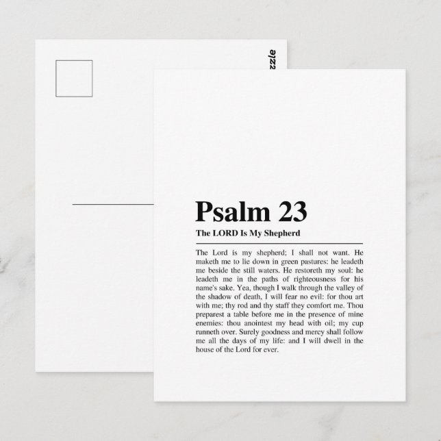Psalm 23 NKJV Der Herr ist mein Hirte Postkarte (Vorne/Hinten)