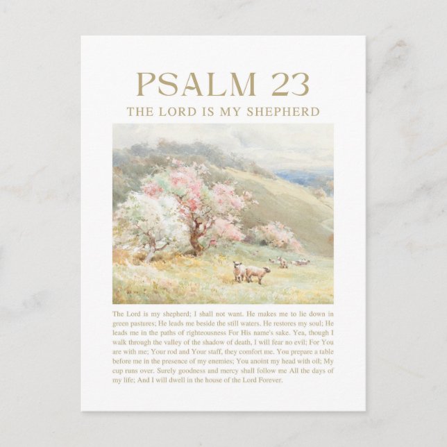 Psalm 23 NKJV Der Herr ist mein Hirte Postkarte (Vorderseite)