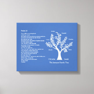 Psalm 23 NKJV mit Familienbaum, Leinwanddruck