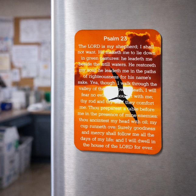 Psalm 23 Orange Sunset Seagull Magnet (Von Creator hochgeladen)