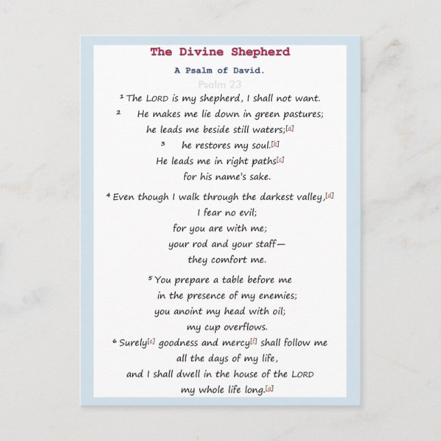 Psalm 23 postkarte (Vorderseite)