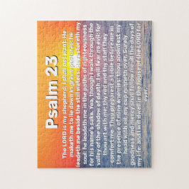 Psalm 23 Red Ocean Sunset Bible Verse Puzzle