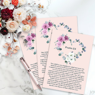 Psalm 23 Rosa Florales Herz Lebensfeier Einladung