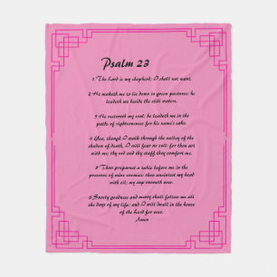 Psalm 23 rosa Grenze Fleecedecke