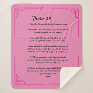 Psalm 23 rosa Grenze Sherpa Blanket Sherpadecke