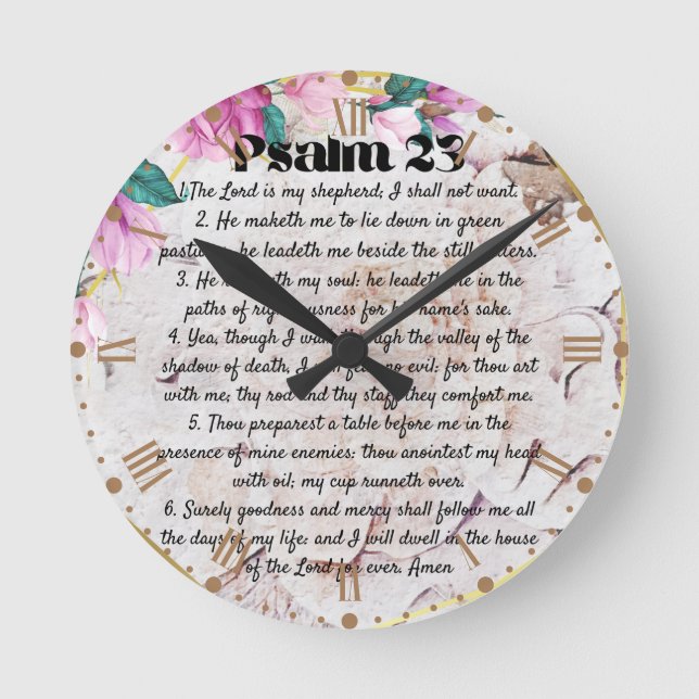 Psalm 23 runde wanduhr (Vorderseite)