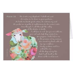 Psalm 23, Schafe auf Taupehintergrund