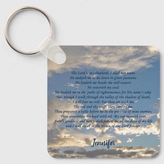 Psalm 23 Schöne Christliche Bibel Verse Custom Schlüsselanhänger (Vorderseite)