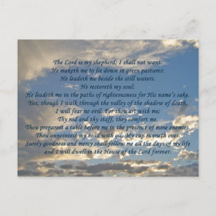 Psalm 23 Schönes Christliches Sky Foto Bible Verse Postkarte