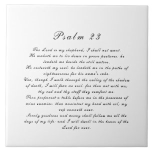 Psalm 23 Schrift Einfach Elegant Schwarz & Weiß Fliese