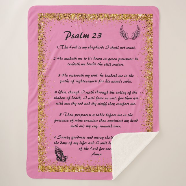 Psalm 23 Sherpa Blanket Sherpadecke (Vorderseite)