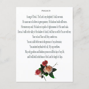 Psalm 23, Song von David, florale Postkarte