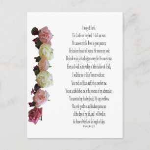 Psalm 23, Song von David, Holiday Postcard Feiertagspostkarte