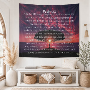 Psalm 23 Sonnenuntergang Wandteppich
