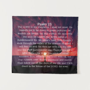 Psalm 23 Sonnenuntergang Wandteppich